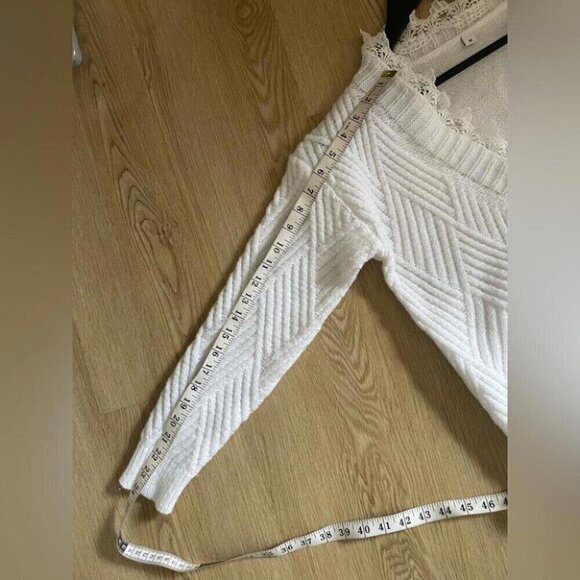 Coquette Knit Cardigan Lace Trim & Crest Buttons Fairycore Sweater - Picture 11 of 12